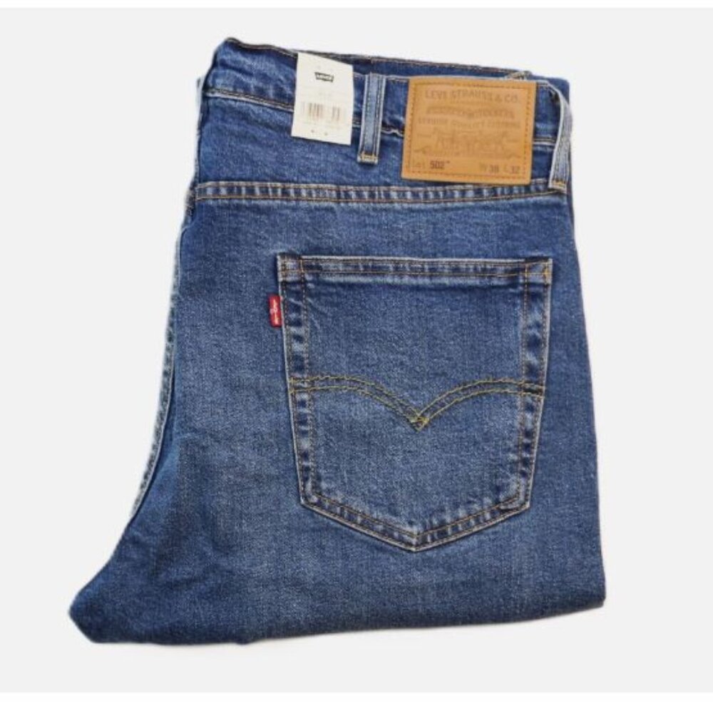 Levi's Premium 502 W38 L32 Taper Selvedge Men's Jeans Tapered Leg Medium Wash